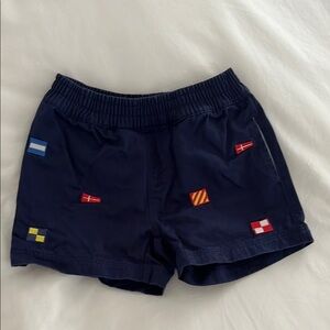 Beaufort Bonnet Company Boys Nautical Flag Embroidered Shorts - size 5
